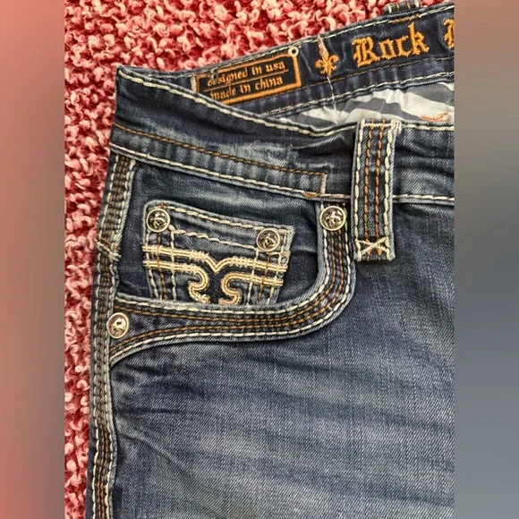 Rock Revival Blue Bootcut Jeans Classic Style - Picture 3 of 11
